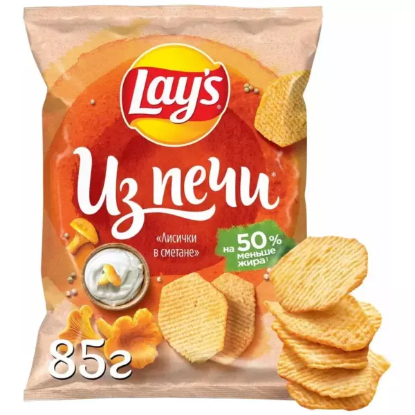 Чипсы «Lay’s» из печи 85 гр 81гр «Лисички в сметане»
