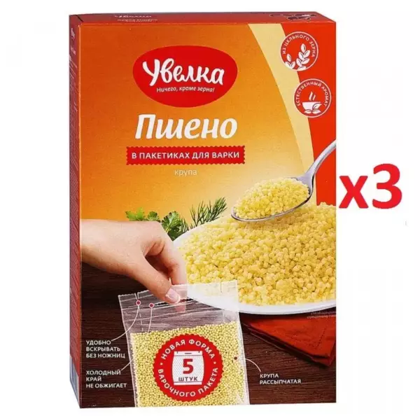 Крупа Пшено шлифованное 5х80г (6) Увелка