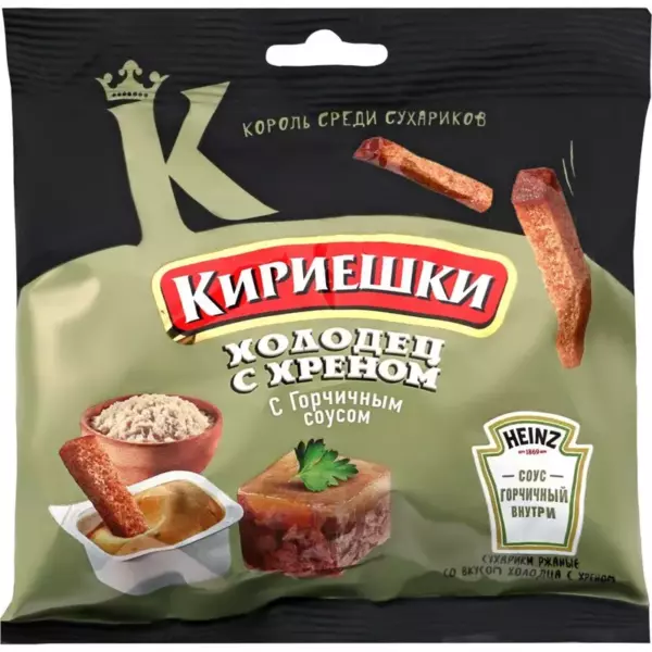 Сух.Кириешки ржан.60г+25мл/30 Хол.хрен+ горч.соус