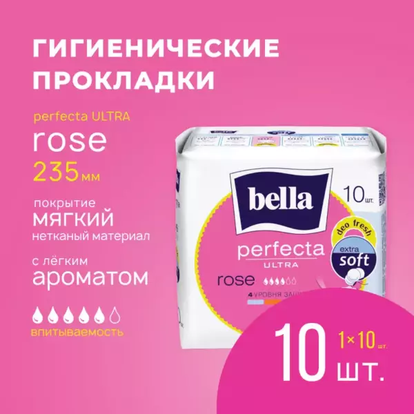 Гигиен. прокладки Perfecta Ultra Rose deo fresh 10 шт Россия