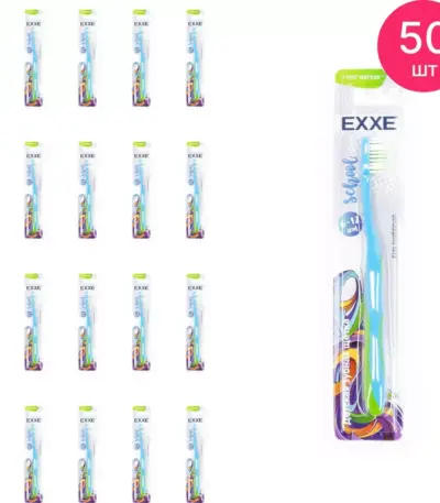 Детская зубная щетка EXXE school 6-12 лет (мягкая), 1 шт