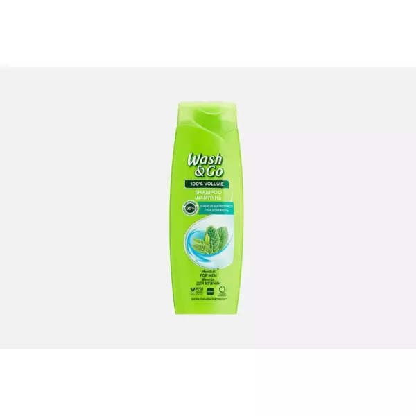 Wash&Go шампунь 360мл с ментолом для мужчин