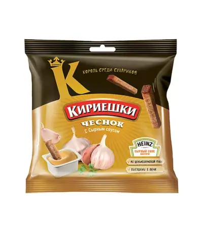 Сух.Кириешки бород.60г+25мл/30 Чеснок +сырный соус