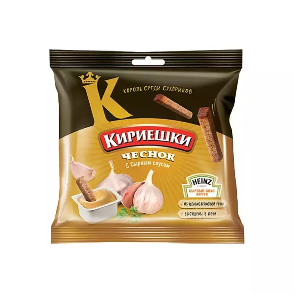 Сух.Кириешки бород.60г+25мл/30 Чеснок +сырный соус