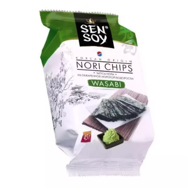Чипсы Нори «Sensoy» из морской капусты Wasabi 4,5гр/18