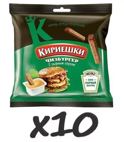 Сух.Кириешки ржан.Чизбургер/сырный соус60г+25г/30