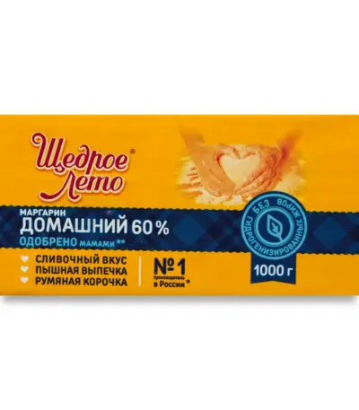 Маргарин ЩЛ Домашний 60% фольга 1000г