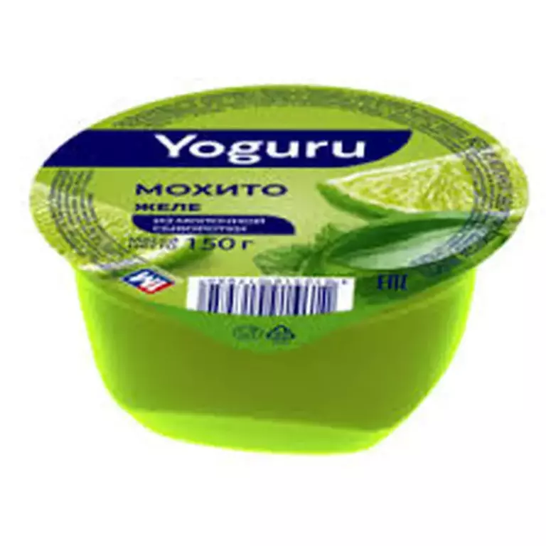 Желе из молоч.сыворотки с ароматом мохито 150гр "Yoguru"