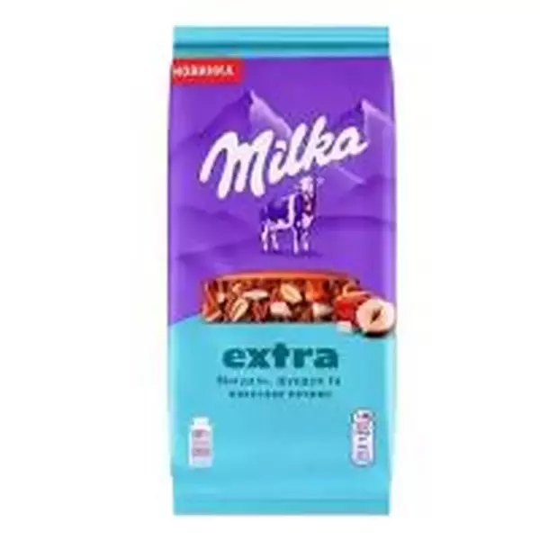 Milka 130гр EXTRA Шоколад молоч.с лесным орехом,миндалем и крошкой кокосового бисквита