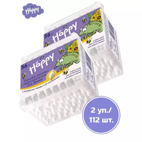 Ватные палочки Bella Baby Happy с экстрактом череды 56 шт.