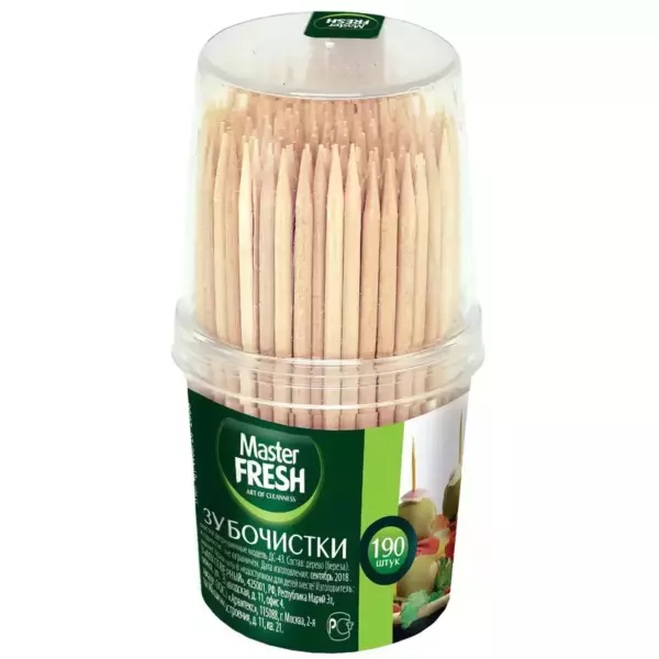 Master FRESH Зубочистки в пластик баночке,  500шт