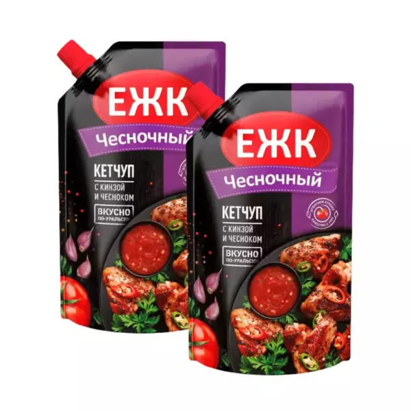 Кетчуп ЕЖК Чесночный 350гр д/п