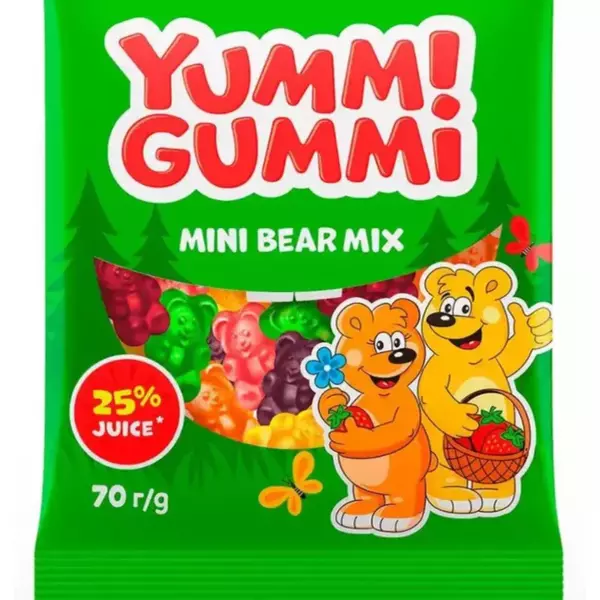 Конфеты желейные Yummi Gummi Mini Bear Mix 70гр /22шт
