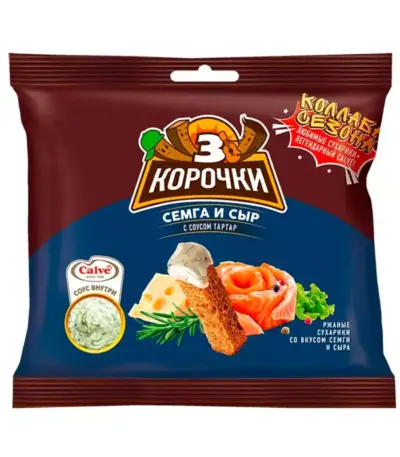 Сух.3короч.ржан.60г+25мл/30 Сыр.семга+соус тартар