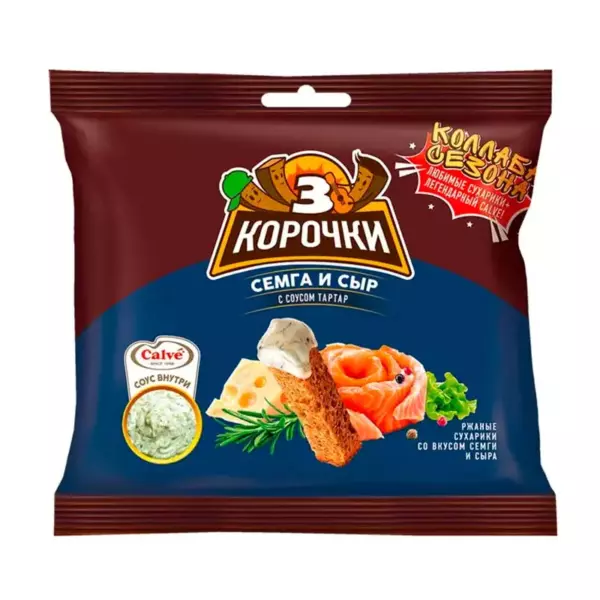 Сух.3короч.ржан.60г+25мл/30 Сыр.семга+соус тартар