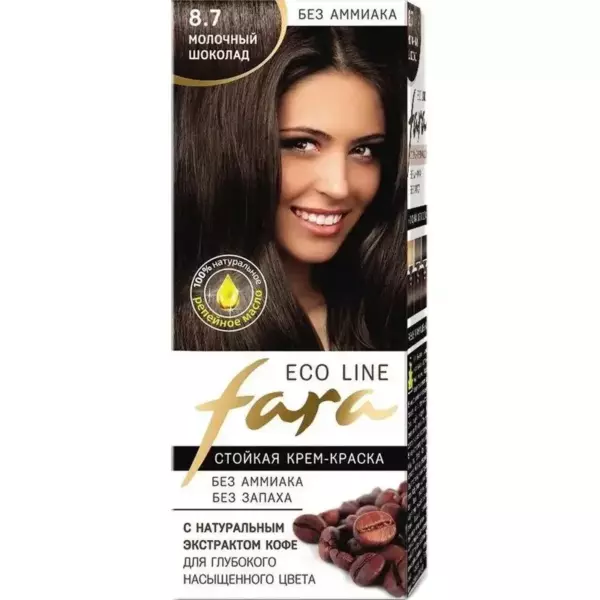 FARA Краска для волос Eco Line 8.7 молочный шоколад 125гр (15)