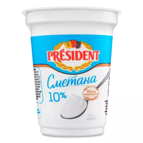 Сметана Президент 10% 0,20кг
