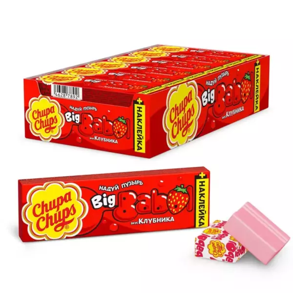 Жев.резинка Chupa Chups Бабли Клубника 21гр