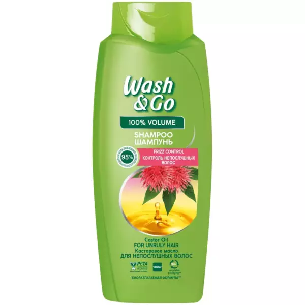 Wash&Go шампунь 675мл с касторовым маслом (для непослушных волос),