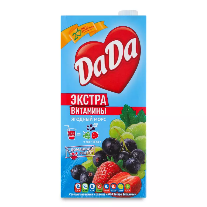 Сок DaDa Ягодный морс экстра витамины 0,95л Сок DaDa Ягодный морс экстра витамины 0,95л