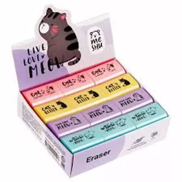Ластик 40*30*13мм. фигурный, термопластичная резина "Meow-bag" (MESHU)