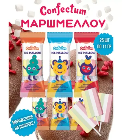 Маршмеллоу»Confectum Ice Mallow»клубника и банан 11гр