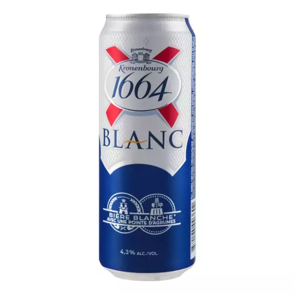Пиво Светлое Специальное Kronenbourg blanc ж/б 0.43л Пастеризованное, Нефильтрованное алк. 4,3%
