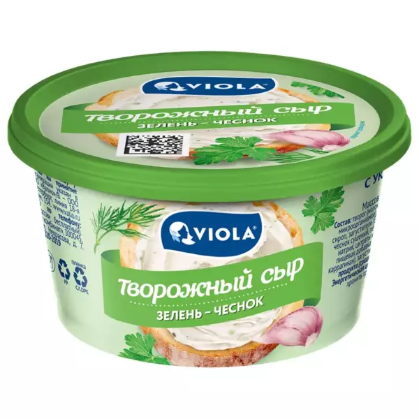 Сыр творожный с чесноком «Viola»