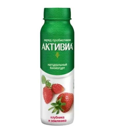 Йогурт пит.Активиа Клубника-Земляника 260гр