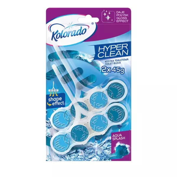 Туалетный блок Kolorado Hyper Clean ., Aqua Splash 2×45 г