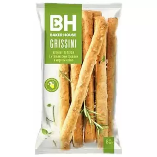 Хлебные палочки Grissini с итальян.травами "Baker House" 80гр
