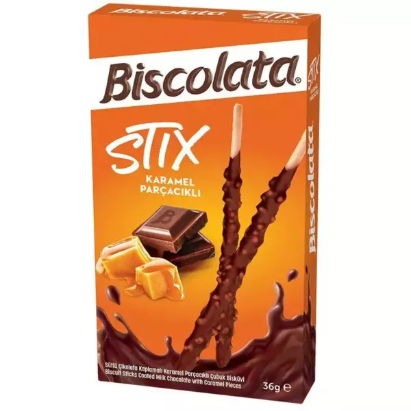 Solen Biscolata STIX покрытые молоч.шок.и карамелью 36гр