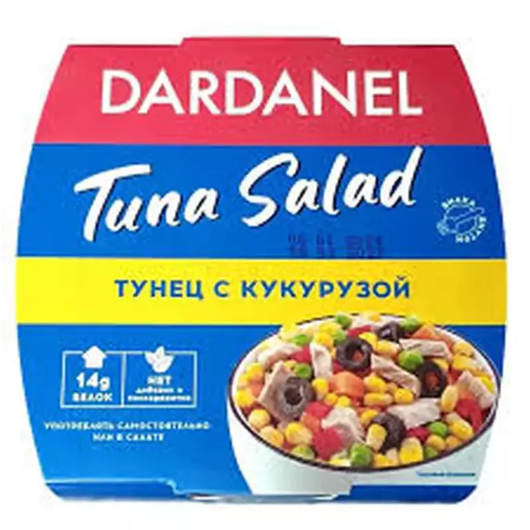 DARDANEL Салат с тунцом и кукурузой в подсолн.масле 160гр