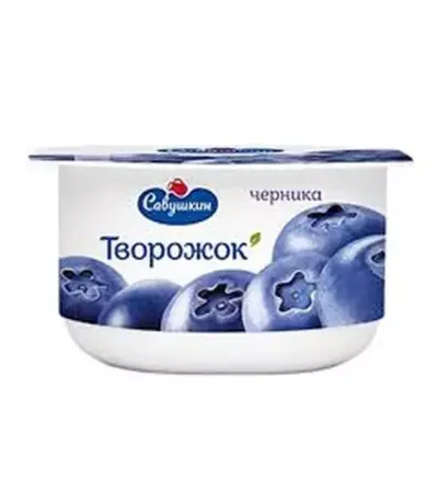 Паста творожная Черника 3,5% ТМ Савушкин 120гр