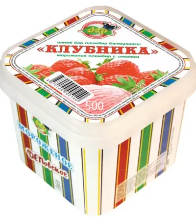 Мороженое Пломбир с джемом «Клубника» 500гр