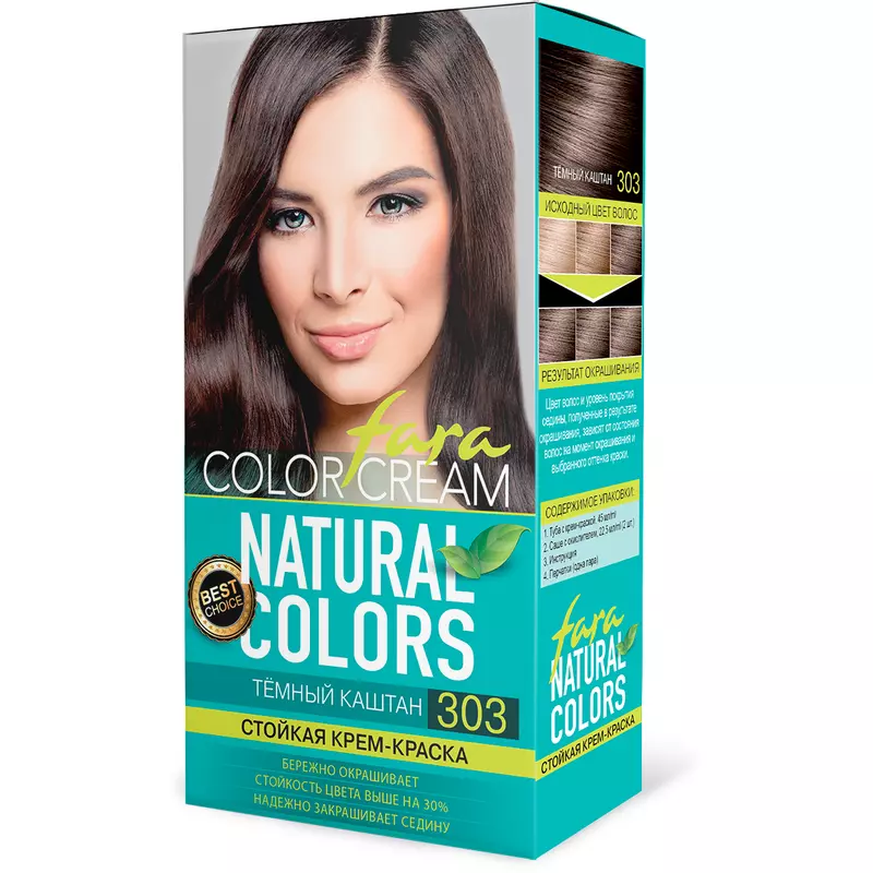 FARA Краска для волос Natural Colors 303 темный каштан 116гр (6) FARA Краска для волос Natural Colors 303 темный каштан 116гр (6)
