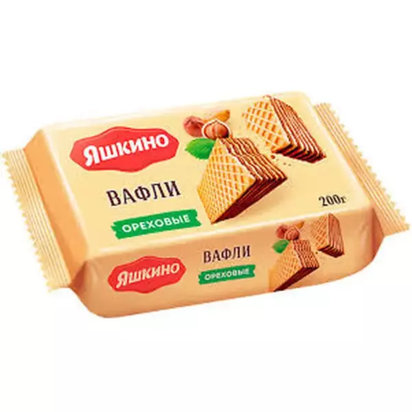 Вафли Яшкино ореховые 200гр