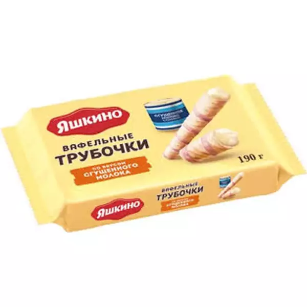 Труб.ваф.Яшкино со вкусом сгущ.молока 190гр