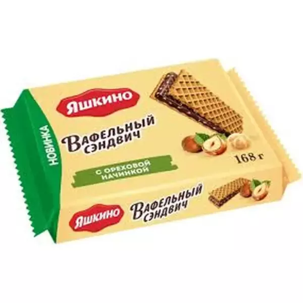 Ваф.сэндвич Яшкино с ореховой начинкой 168гр