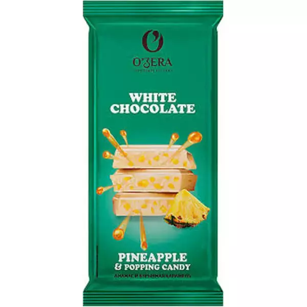 Шоколад OZera White Pineapple&popping 90гр