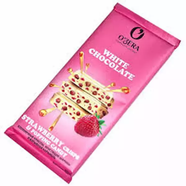 Шоколад OZera White Straw.cris.&pop.can.90гр
