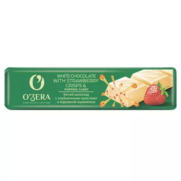 Шоколад OZera White straw.and pop.can.45гр