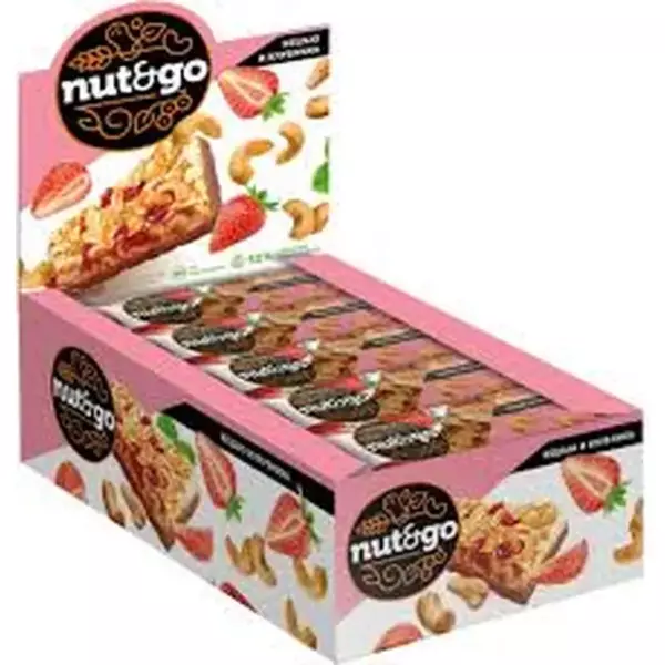 Батончик NUT&GO кешью,клубника,глазир.36гр