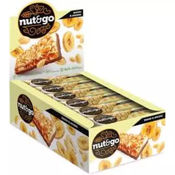Батончик NUT&GO глазиров. арахис с банан.чипсами