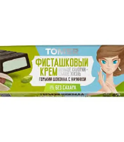 Конфеты гор. шок.TOMER Фисташковый крем без сахара 100г