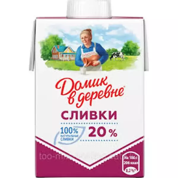 Сливки "Домик в деревне" 20% 0,2л