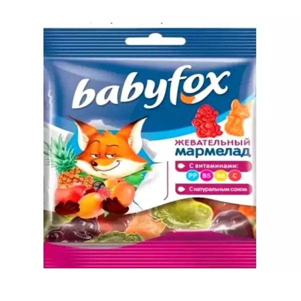 Мармелад жев.Babyfox с витаминами асс.вкусов 30гр