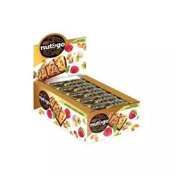 Батончик NUT&GO фисташка,кешью,малина,глазиров.28гр