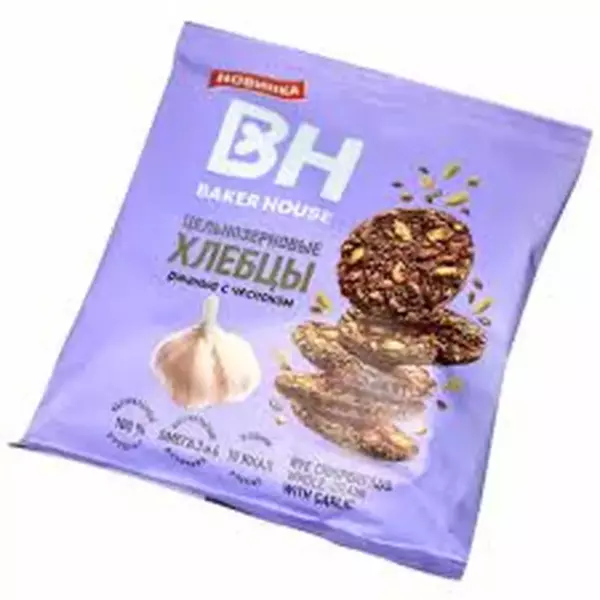 Хлебцы"Baker House"ржаные с чесноком 50гр