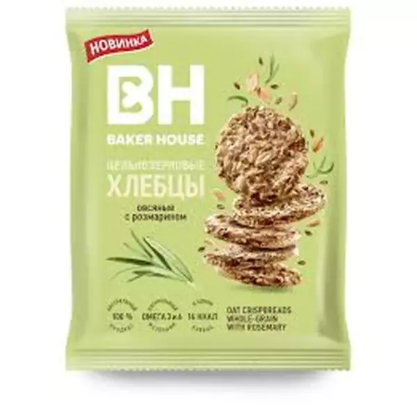 Хлебцы"Baker House"овсяные с розмарином 50гр